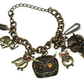 Owl, Elephant & Feather Charm Bracelet