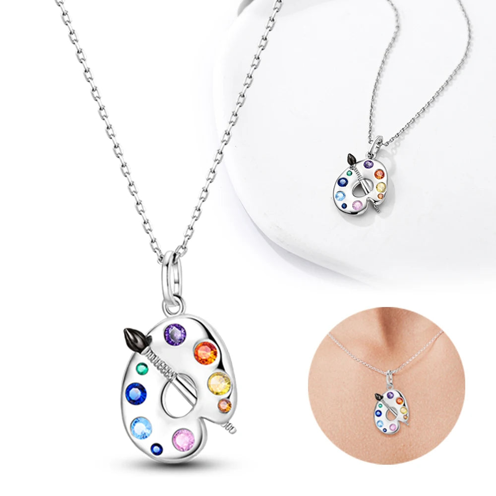 Original Classic Silver Simple Round Circle Necklace for Women Fit Original Charm Beads Wedding Birthday Jewelry