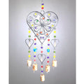 Beaded Heart colored glass chime