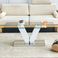LuxeGlass™ – Modern Minimalist Coffee Table with Tempered Glass Top &