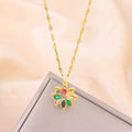 New In Fashion 7 Colors Zircon Crystal Flower Pendant Necklaces For Women Trendy Female Stainless Steel Chain Ladies Accessories