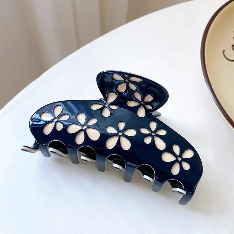 New Original Design High Grade Acetic Acid Hair Clip Fashion 9cm Geometric Flower Shark Clip For Women's Hair Accessories
