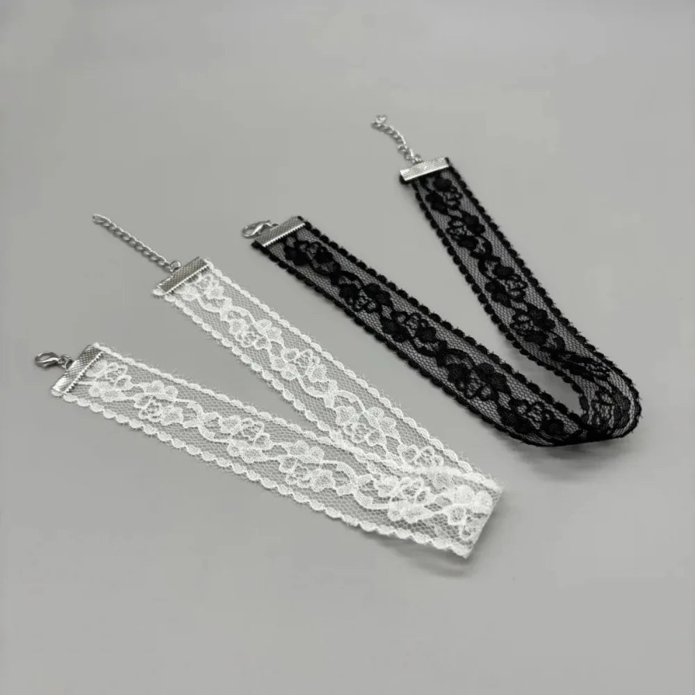 2025 New Black Sexy Lace Flower Necklace for Women Harajuku Gothic Short Choker Collar Necklace Party Female Neck Accessories ﻿