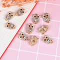 10pcs /set Fashion Charms Gift Enamels Rhinestone Owl Crystal Alloy Pendant DIY Bracelet Necklace Earrings Jewelry Accessories