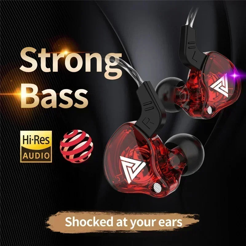 New QKZ AK6 In Ear Earphone 6 Dynamic Driver Unit Headphone With Mic Stereo Sports HIFI Subwoofer Headset Monitor Earbuds
