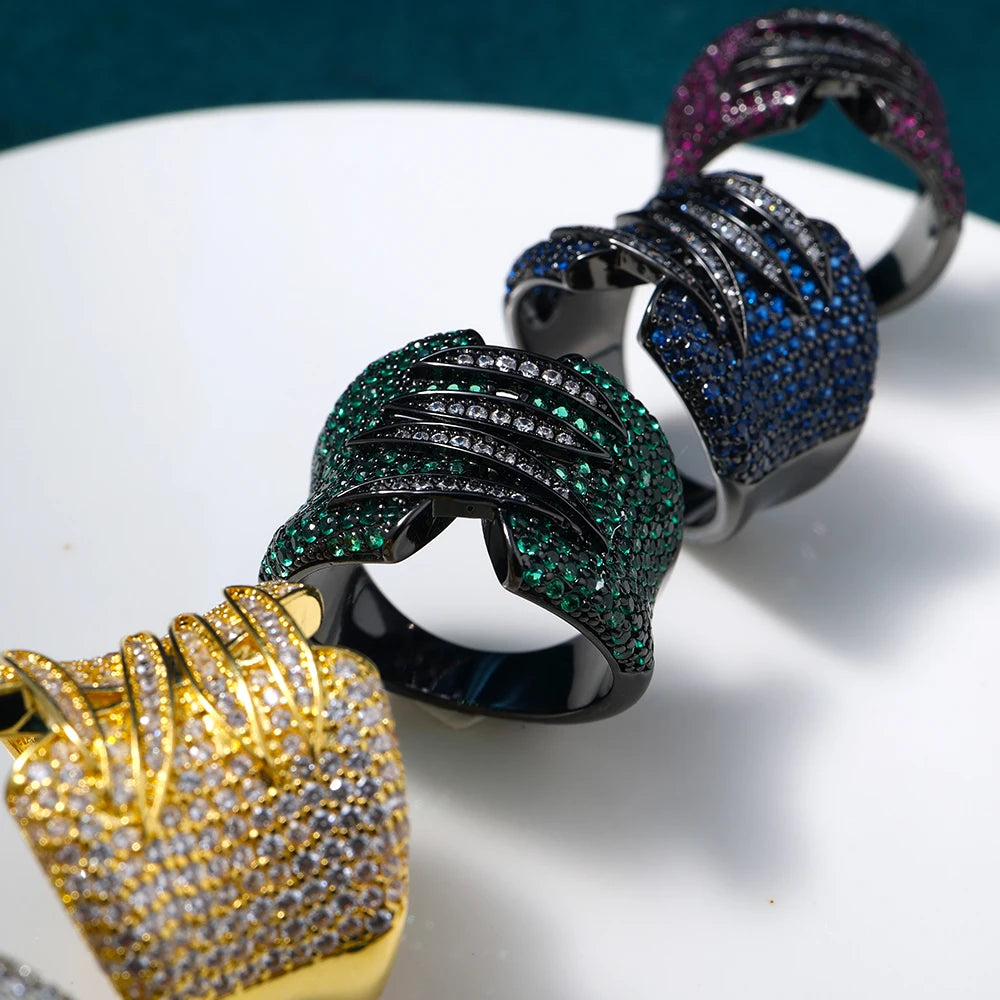 2023 New Monaco Design Luxury Statement Stackable Ring for Women Wedding Zircon Engagement Dubai Punk Bridal Top Finger Rings