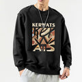 Korean Men's Spring Autumn 2024Splicing Pullovers O-Neck Printed Letters Fashion Loose Minimalist Casual Long Sleeve Sweatshirts
