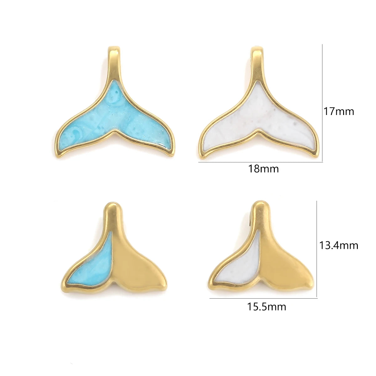 5pcs Stainless Steel Mermaid Tail Lovely Charms Enamel Whale Dolphin Pendants for DIY Jewelry Making Necklace Bracelet Crafting