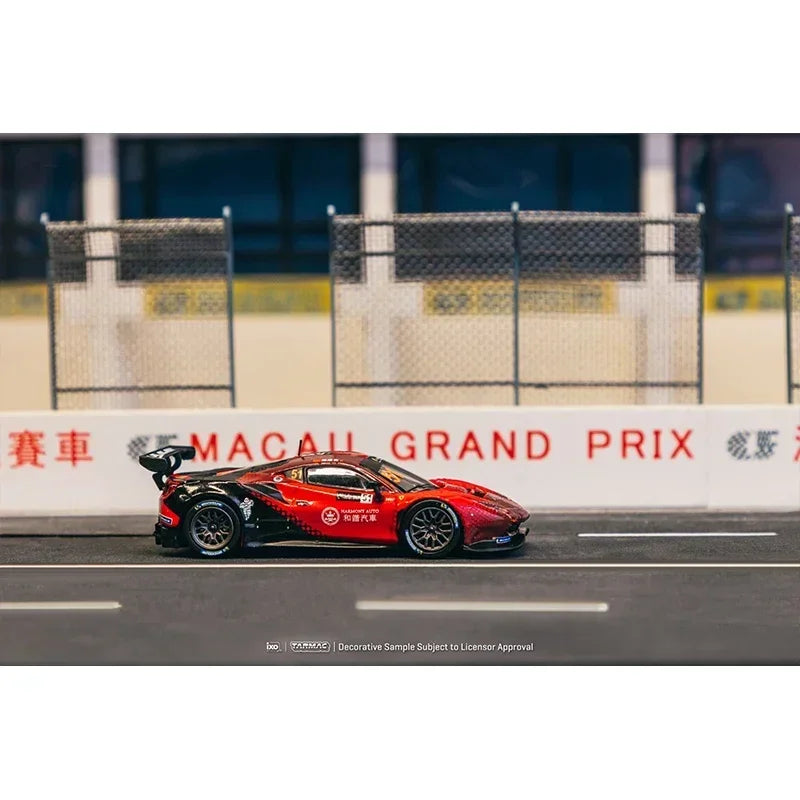 TW 1:64 Ferrari 488 GT3 Macau GT Cup 2022 Harmony Racing Diecast Car Model Collection Toys Tarmac Works