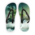 Flying Over The World Adult Flip Flops