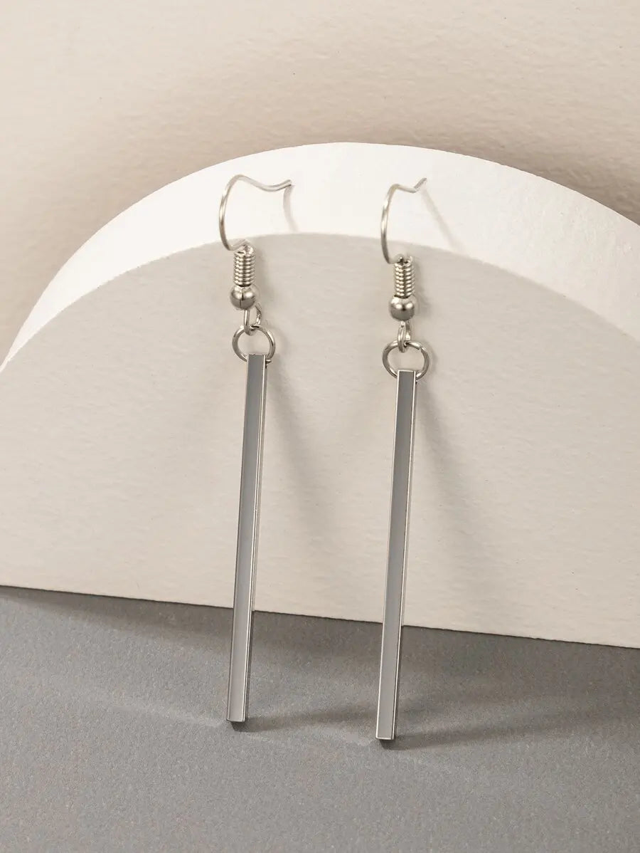 Rectangle Drop Earrings For Women Fashion Simple Long Dangle Earring