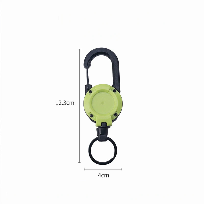 Outdoor Camping Tactics Easy To Pull Buckle Telescopic Buckle Wire Rope Multi-function Key Chain Rebound Anti-loss Rope