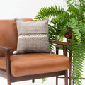 Beige Wool Pillow Cover with Mountains.