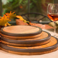 MANOR LUXE Abbey Round Wood and Metal Trivet 13 Inch