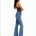 Women's New Fashion Jeans High Waist Ripped Slimming Straight-leg