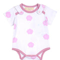 Smart Short Sleeve Bodysuit + Bib - Pink Rose