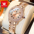 OLEVS Luxury Fashion ladies' watches Diamond dial waterproof diamond inlaid quartz watch for women beautiful trend dress watch