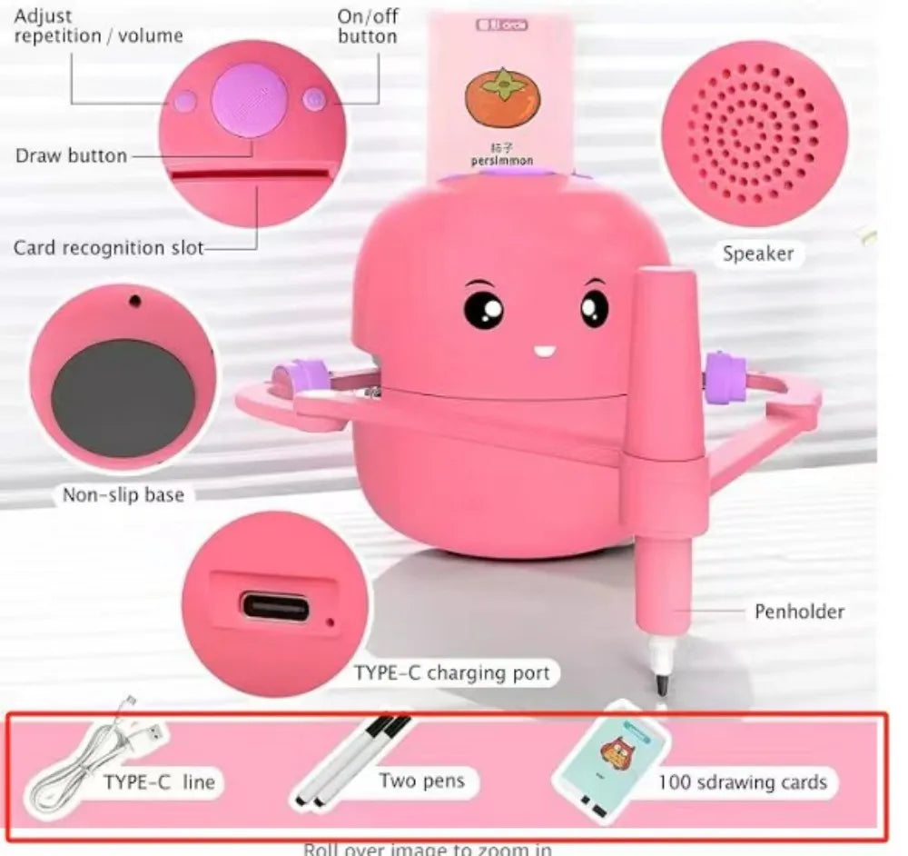 Drawing Robot for Kids Interactive Educational Drawing Robot Voice Interaction Montessori Drawing Learning Toy Children's gifts