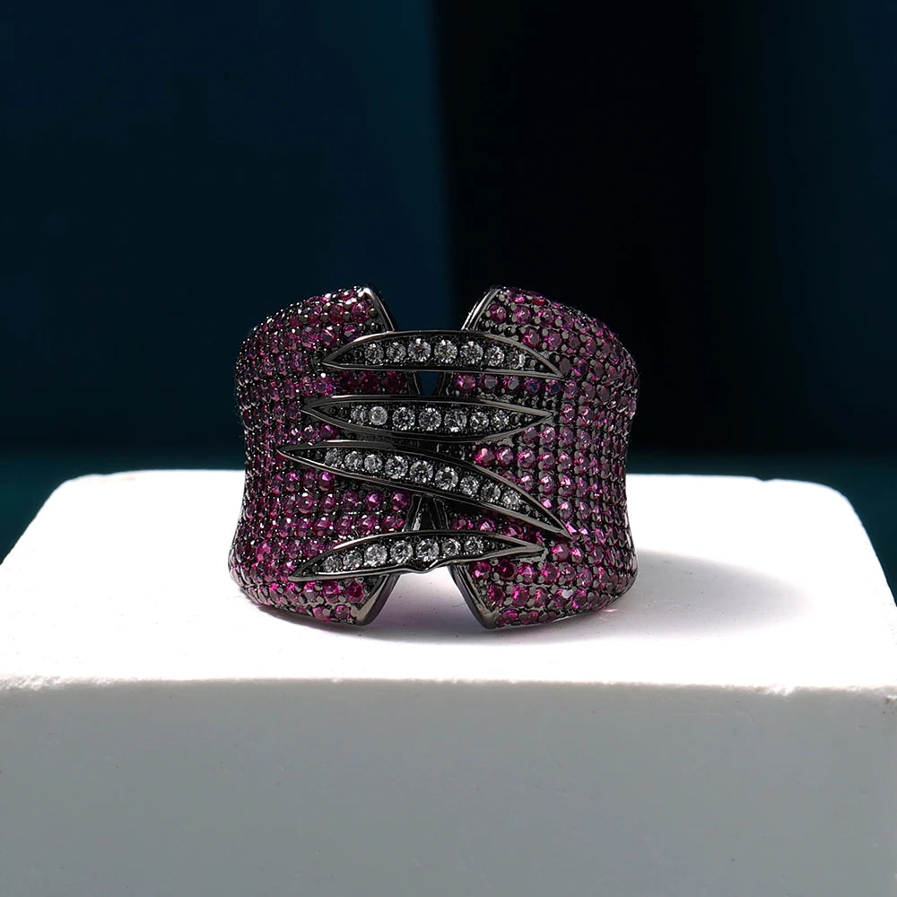 2023 New Monaco Design Luxury Statement Stackable Ring for Women Wedding Zircon Engagement Dubai Punk Bridal Top Finger Rings