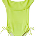 Neon Yellow Draped Swimsuit