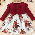 Girl's Lycra Floral Printed Frock Dress for Girls 3-4 years