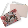 Floral Grunge Design Zipped Clutch Bag