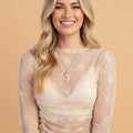 Floral Mesh Ruched Long Sleeve Sheer Top