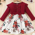 Girl's Lycra Floral Printed Frock Dress for Girls