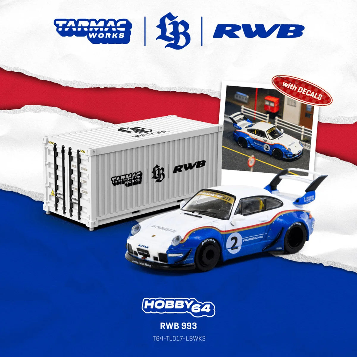 In Stock TW 1:64 RWB 993 Liberty Walk LBWK Diecast Car Model Collection Toys Tarmac Works