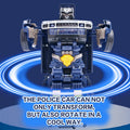 Children's Hummer police car toy, automatic transformation robot with universal movement, lighting and music