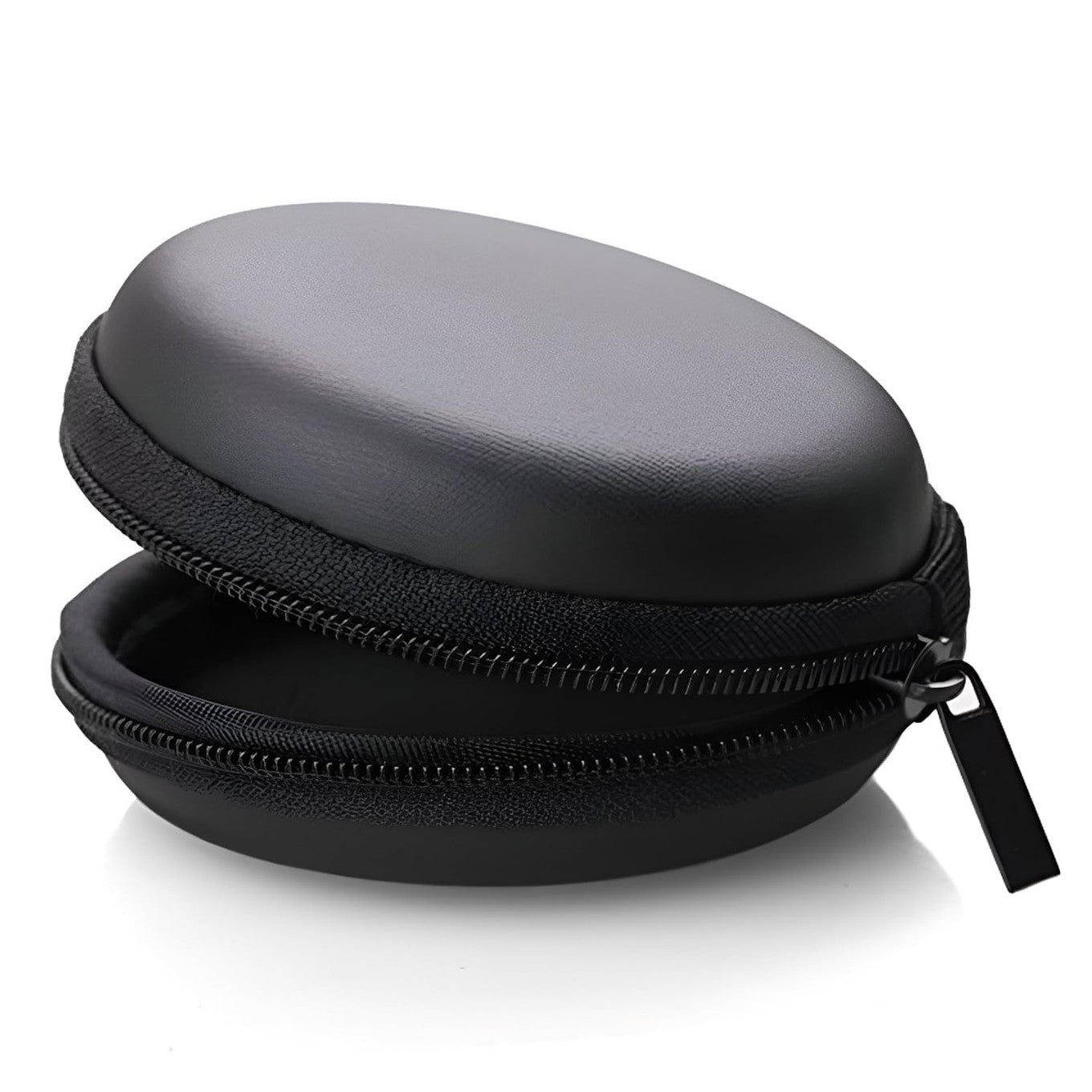 Leather Earphone Carry Case Black Pouch