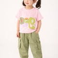 Girls Cartoon Tee & Cargo Pants Set