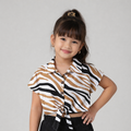Girls Zebra Print Knot Top with Shorts