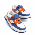 Kids Blue & Orange Velcro Sports Sneakers
