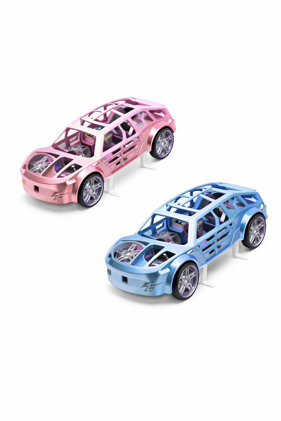 2PCS DIY Skeleton Racing Car Toy Set