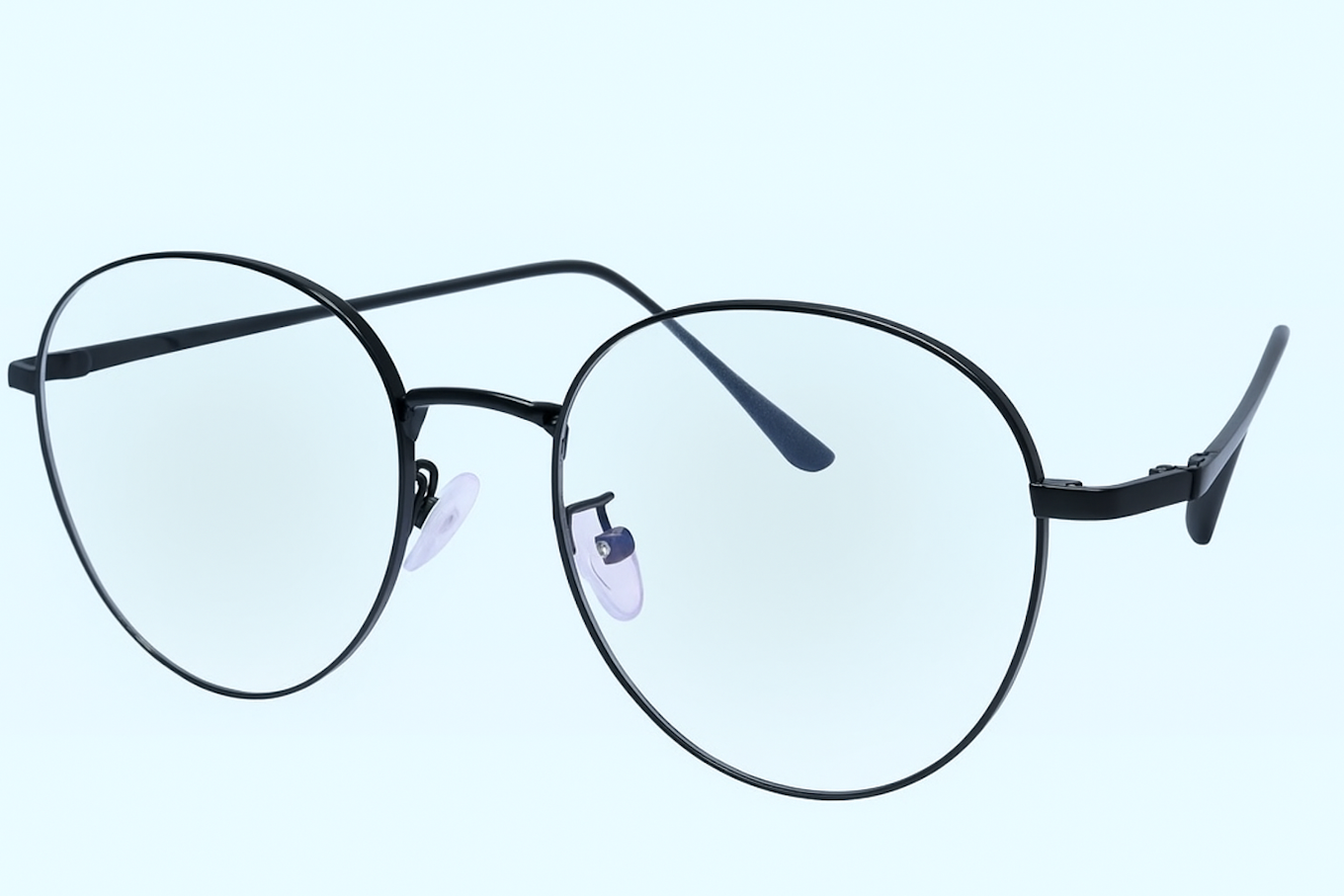 Sleek Black Metal Round Eyewear with Minimalist Design