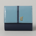 Compact Two-Tone Women's Wallet with Gold Emblem
