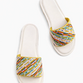 Rainbow Beaded Slide Sandals