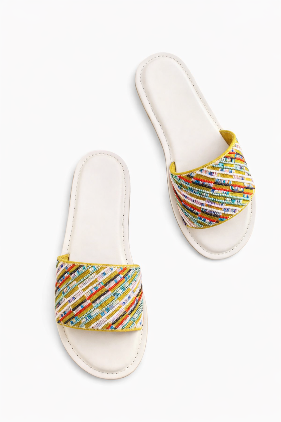Rainbow Beaded Slide Sandals