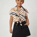 Girls Zebra Print Top & Skirt Set