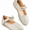 Girls Glitter Bow Ballet Flats