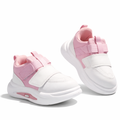 Girls Pink Velcro Casual Sneakers