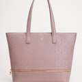 Mauve Geometric Tote Bag with Dual Compartments