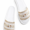 Floral Lace Embroidered Slides
